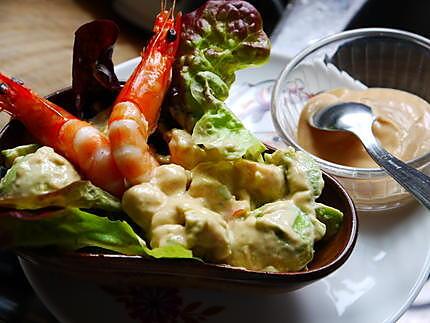 recette Avocat aux crevettes sauce coktail