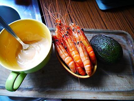 recette Avocat aux crevettes sauce coktail