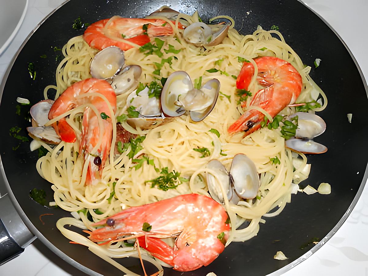 recette SPAGHETTADE  VONGOLE  E  GAMBAS