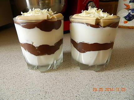 recette Verrine Danette chocolat et mousse chocolat blanc