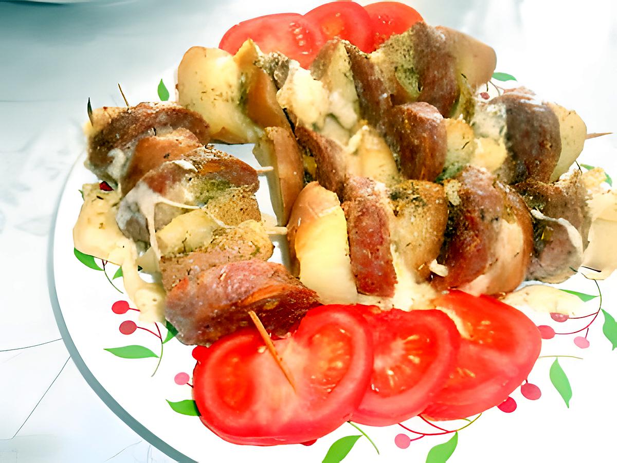 recette SAUCISSON  DE  LYON  AUX  PISTACHES  EN  BROCHETTES