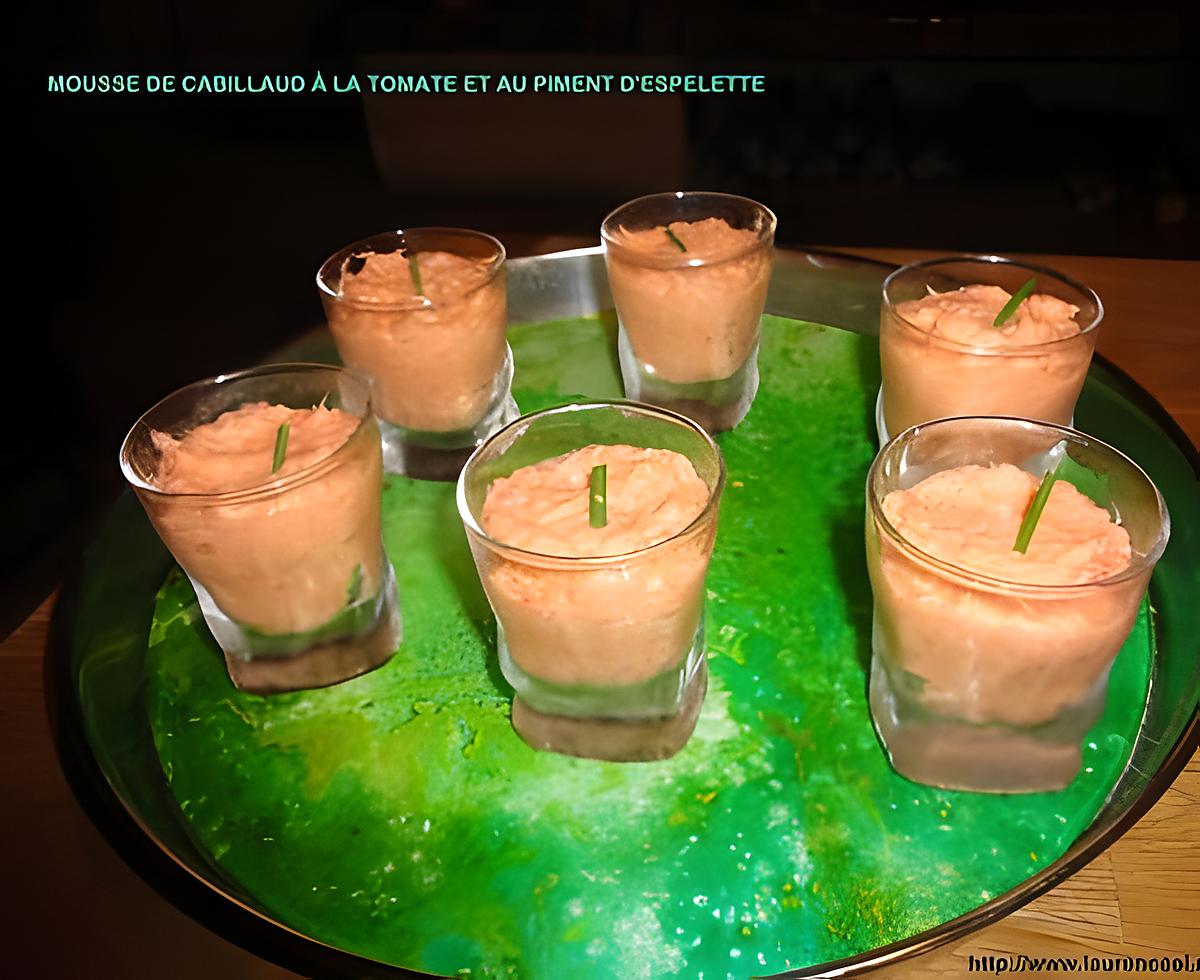 recette MOUSSE DE CABILLAUD À LA TOMATE ET AU PIMENT D'ESPELETTE