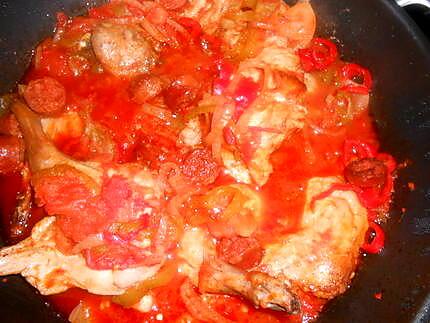 recette Lapin piperade au chorizo