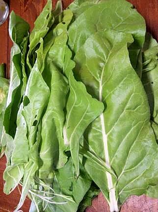 recette Soupe aux feuilles de blette et cives d'oignon.