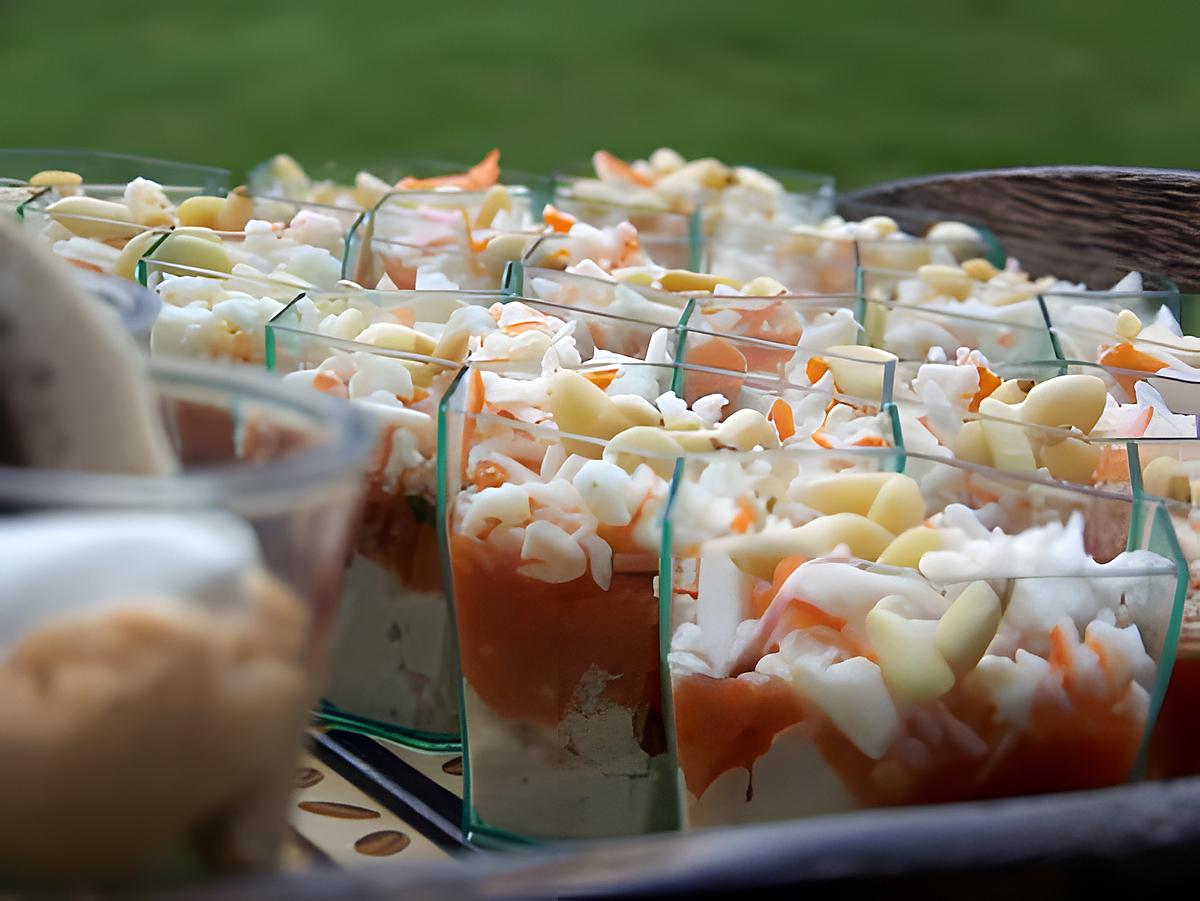 recette Verrine thon, tomates, surimi