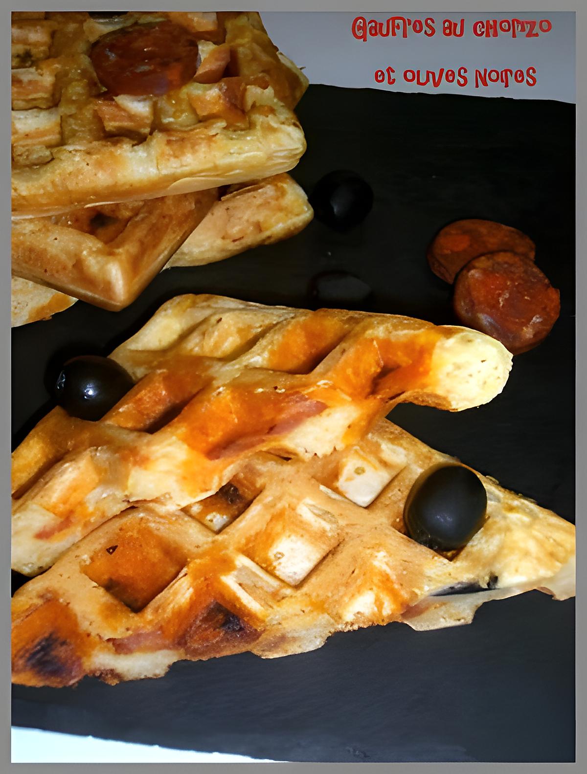 recette Gaufres au chorizo et olives noires