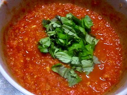 recette Sauce tomates au basilic.