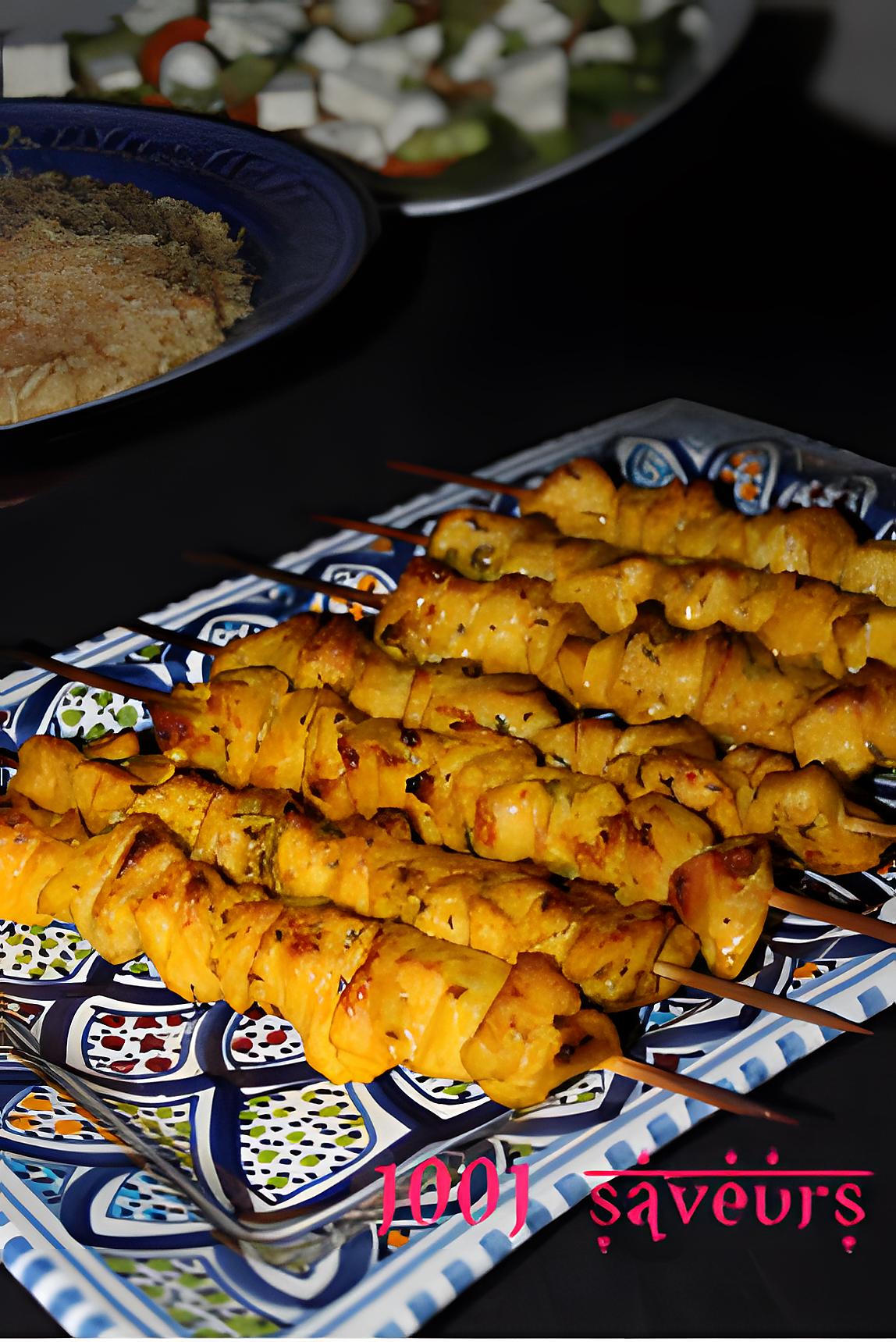 recette Chich Taouk (brochettes de poulet mariné)