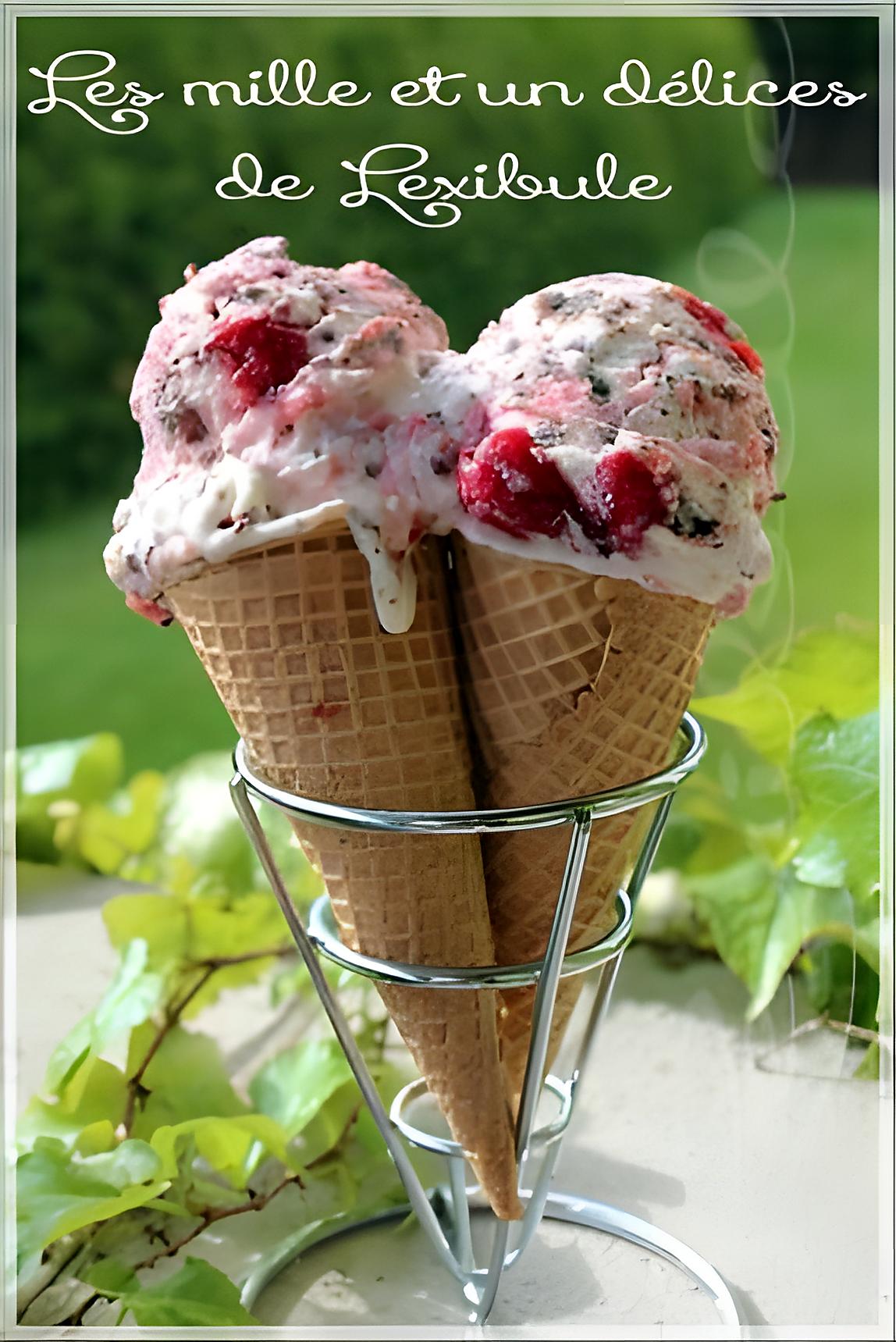 recette ~Glace au gâteau au fromage et aux cerises~