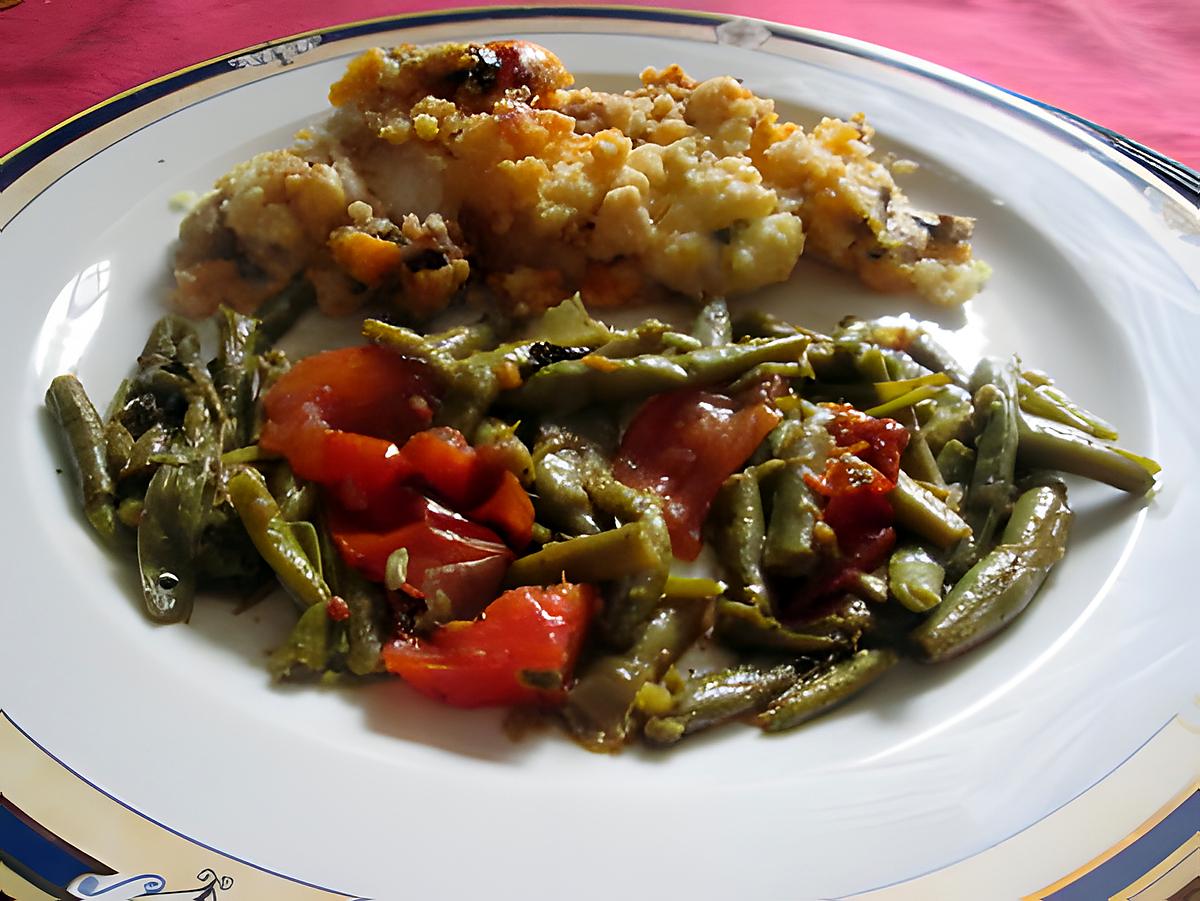 recette filet de poisson  ,,,,   chorizo ,,,,,, crumble