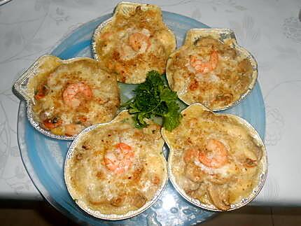 recette COQUILLES  DE  FRUITS  DE  MER