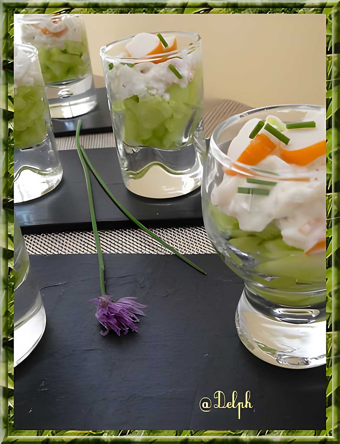 Verrines de surimi au concombre