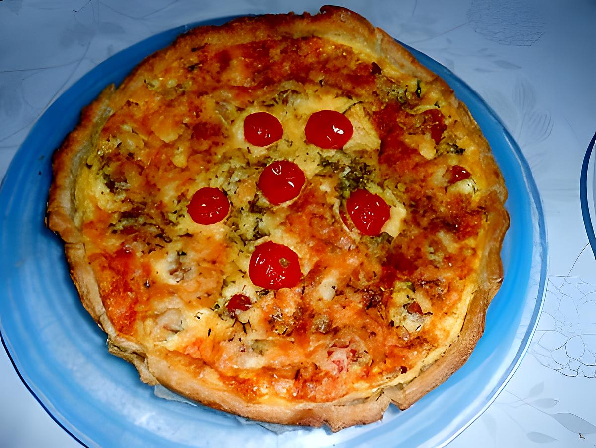 recette TARTE  AUX  TOMATES  CERISES ET BROCCIU