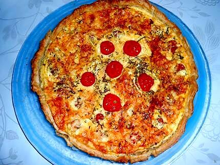 recette TARTE  AUX  TOMATES  CERISES ET BROCCIU