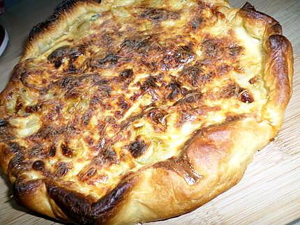 recette Tarte aux poireaux et bleu fondant