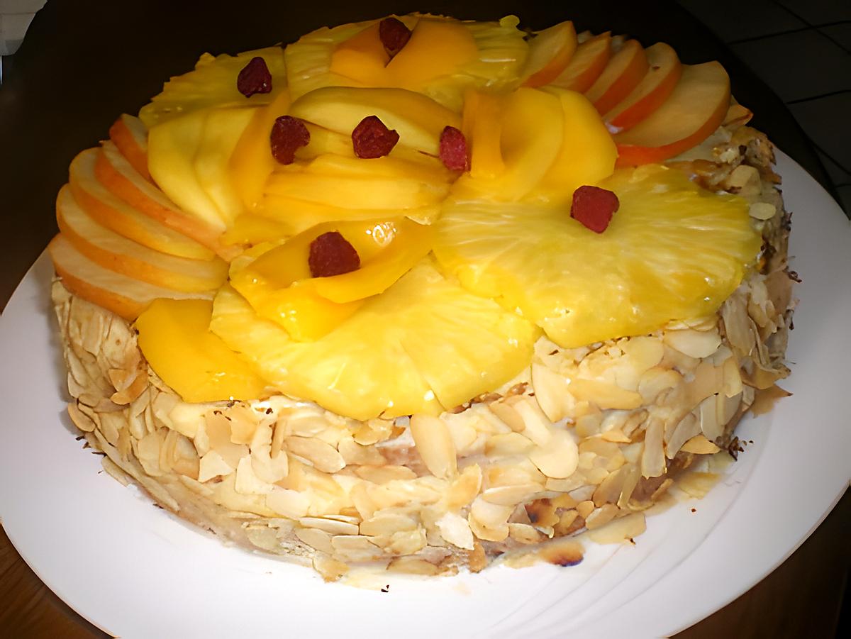 recette Gâteau à la crème et aux fruits.