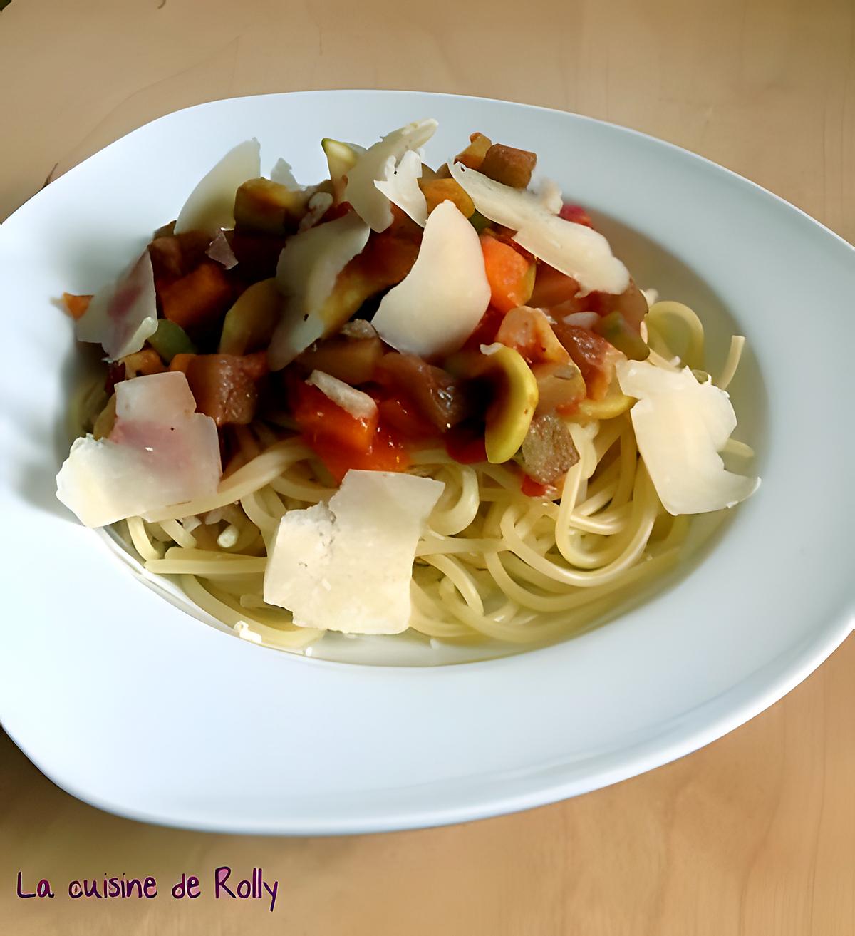 recette Pâtes aux légumes d'été et parmesan