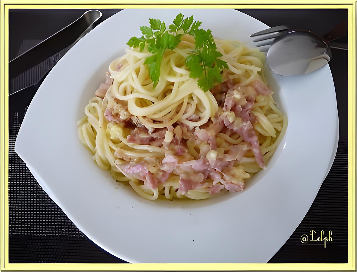 recette Spaghetti crèmes et lardons