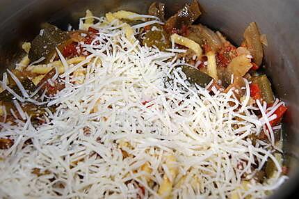 recette Pâtes (spätzle de Mirabelle) aux légumes de ratatouille à l'ancienne et fromage