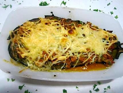 recette Aubergines farcies gratinées.