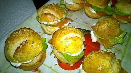 recette mini burger apéro saumon et crème citronnée