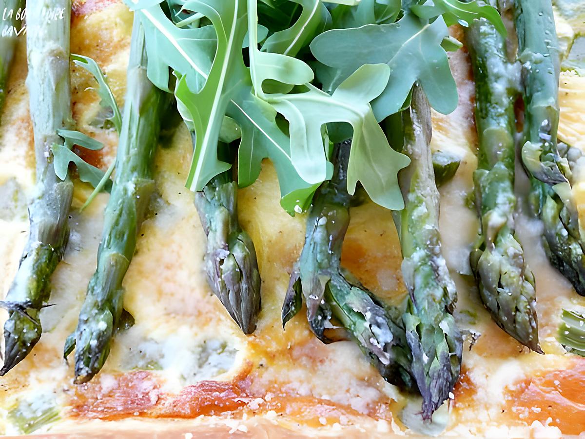 recette quiche d'asperges vertes à la roquette