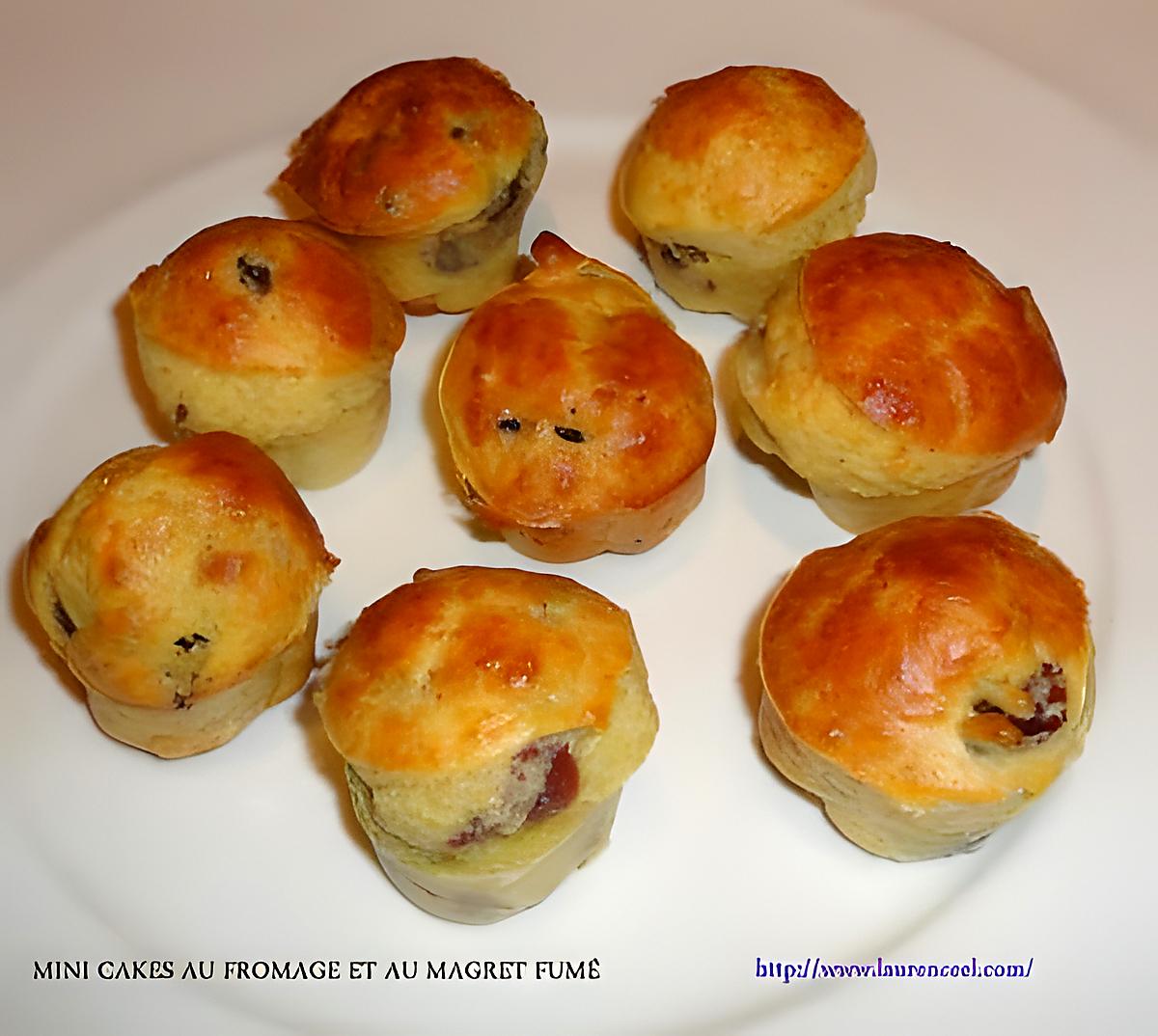 recette MINI CAKES AU FROMAGE ET AU MAGRET FUMÉ