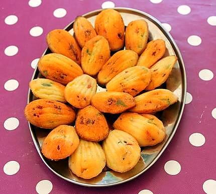 recette MADELEINES SALEES CHORIZO/POIVRONS