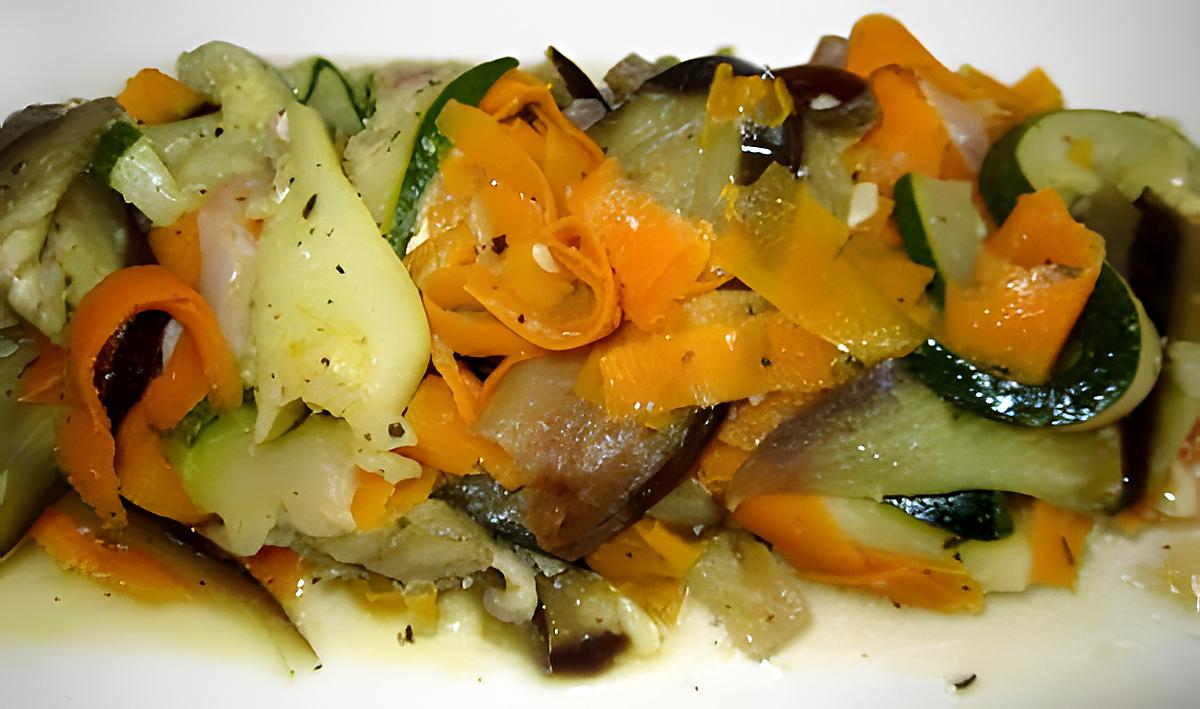 recette Tagliatelles de Légumes à l'Ail et Fruit de la Passion