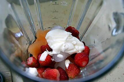 recette Frappé aux fraises et au melon