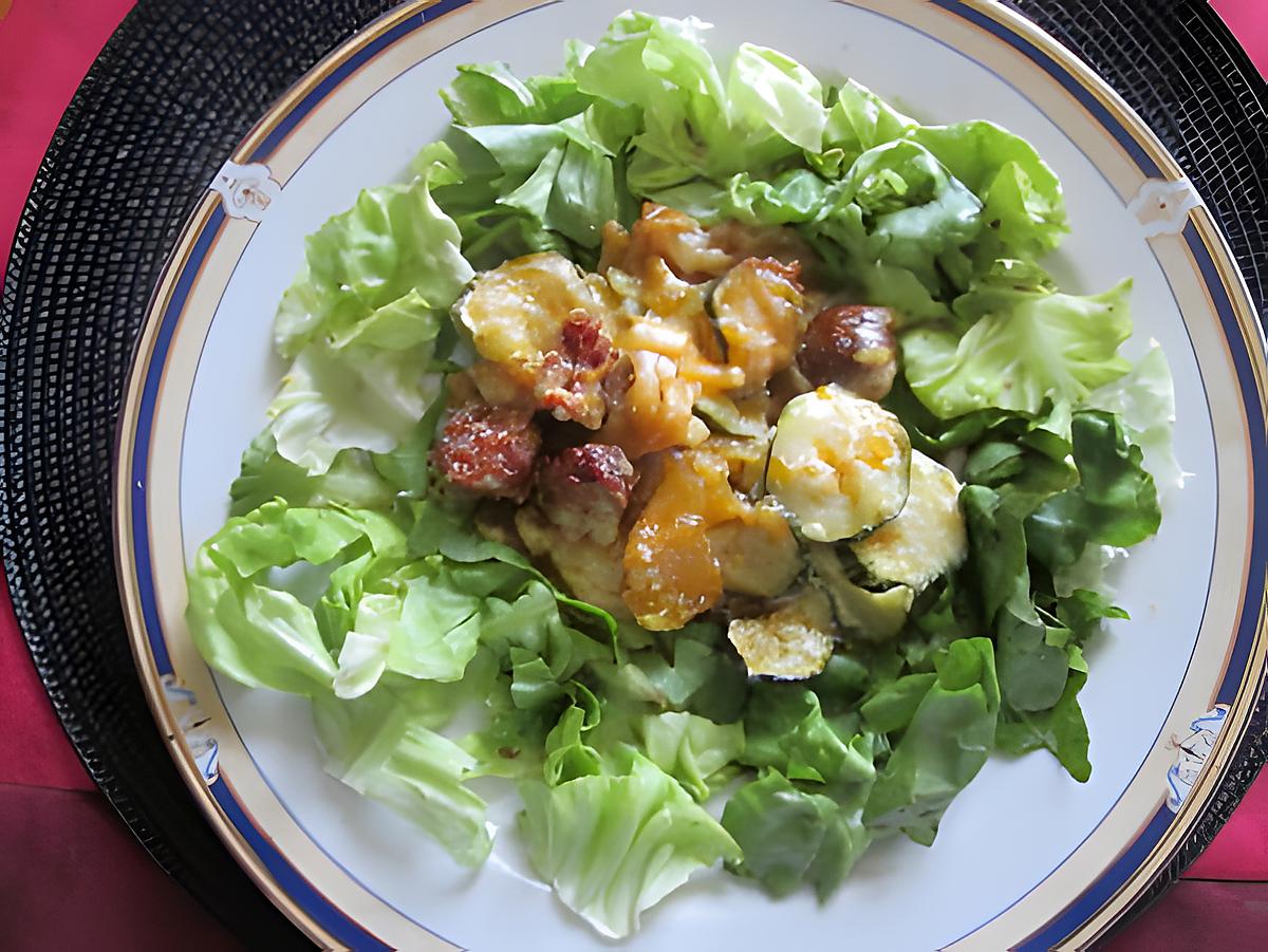 recette assiette courgettes  chorizo