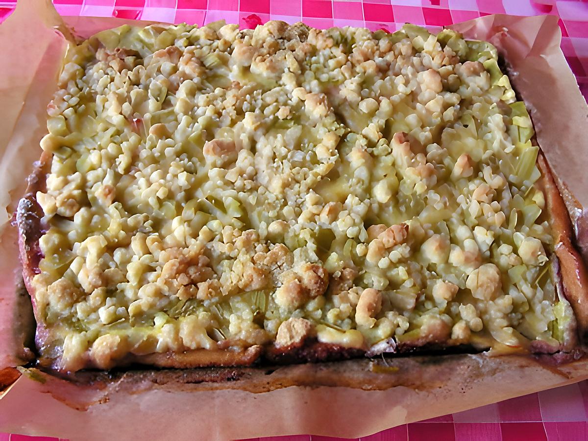 recette gâteau à la rhubarbe et au streusel