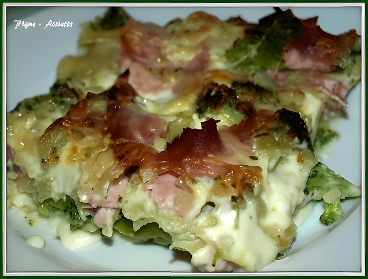 recette Lasagne vertes au brocolis/jambon de poulet light