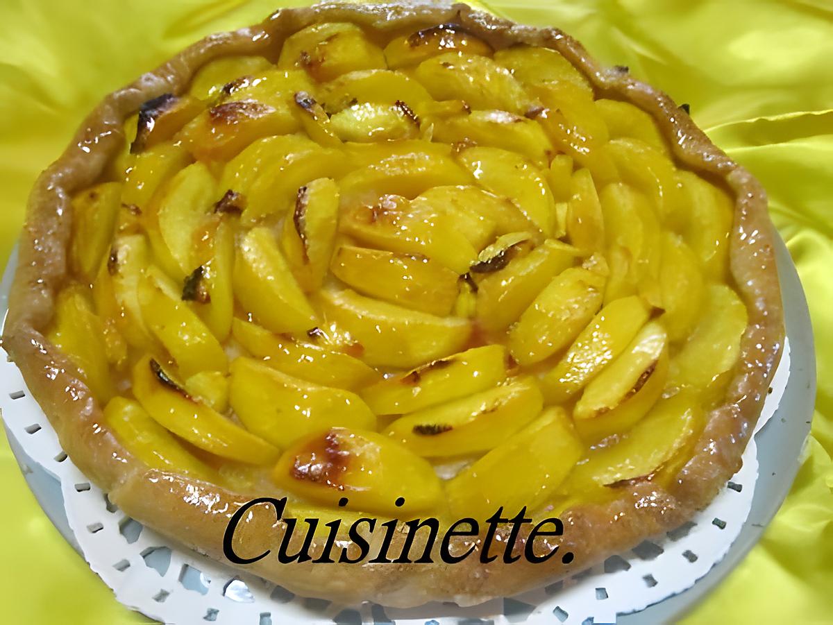 recette Tarte aux pêches jaunes nature.