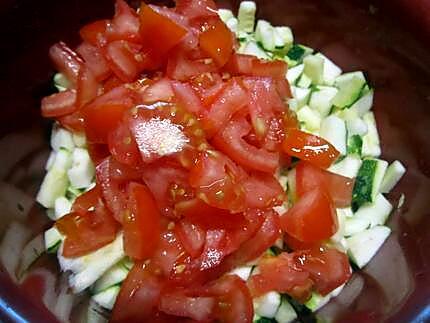 recette Soupe de courgettes. tomates. au micro-ondes.