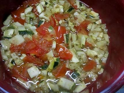 recette Soupe de courgettes. tomates. au micro-ondes.