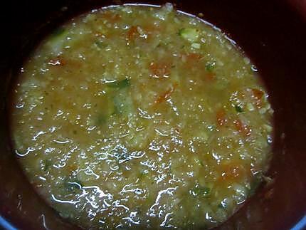 recette Soupe de courgettes. tomates. au micro-ondes.