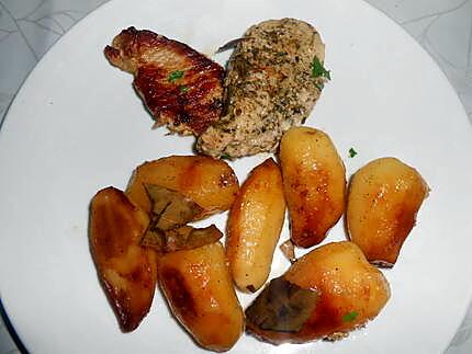 recette PORC AUX HERBES ET POMMES DE TERRE AU LAURIER