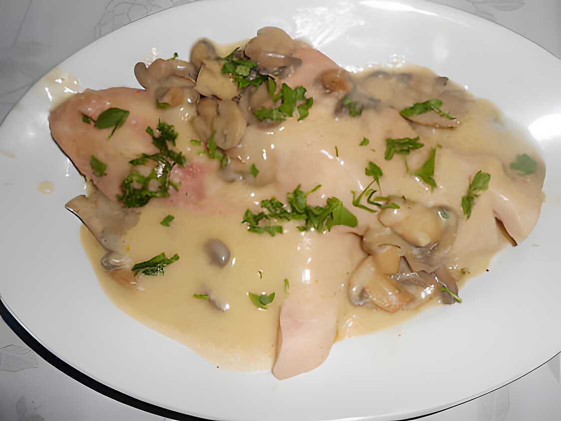 Recette de JAMBON A LA SAUCE MADERE CHAMPIGNONS