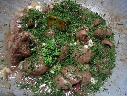 recette Fricassée de rognon de veau.