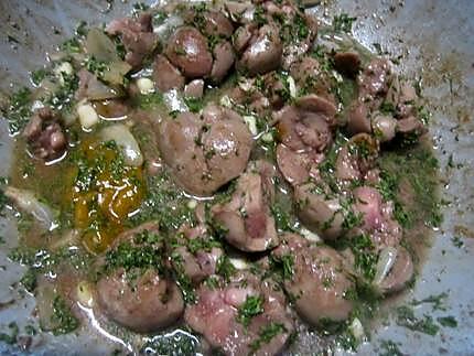 recette Fricassée de rognon de veau.