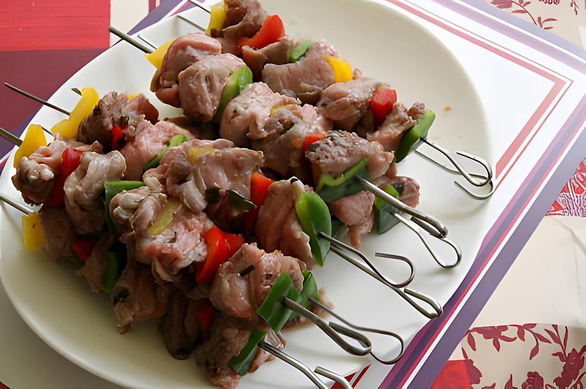 recette Brochettes de veau marinée