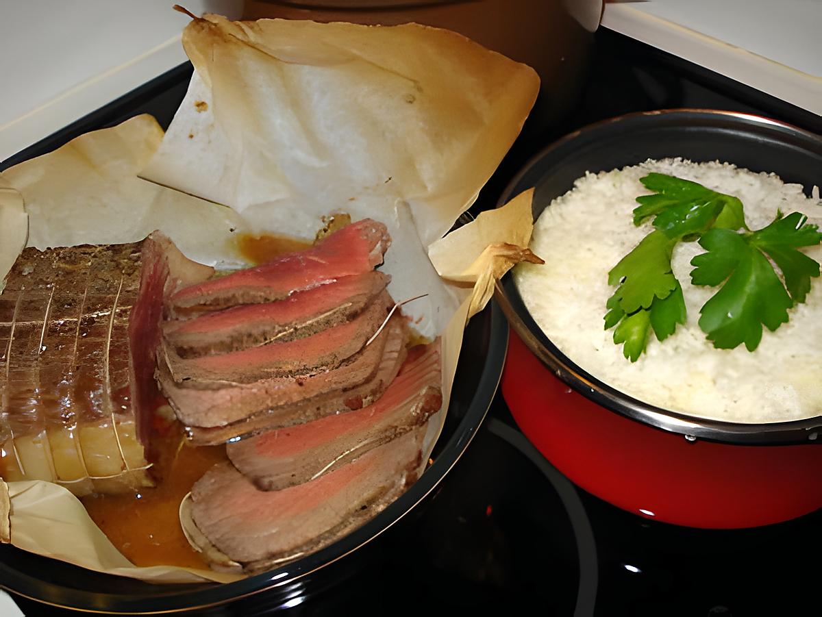 recette Rosbif accompangner du riz à l'ail