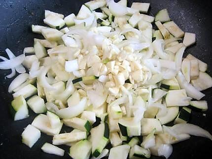 recette Cuisses de poulet aux cubes de courgettes.