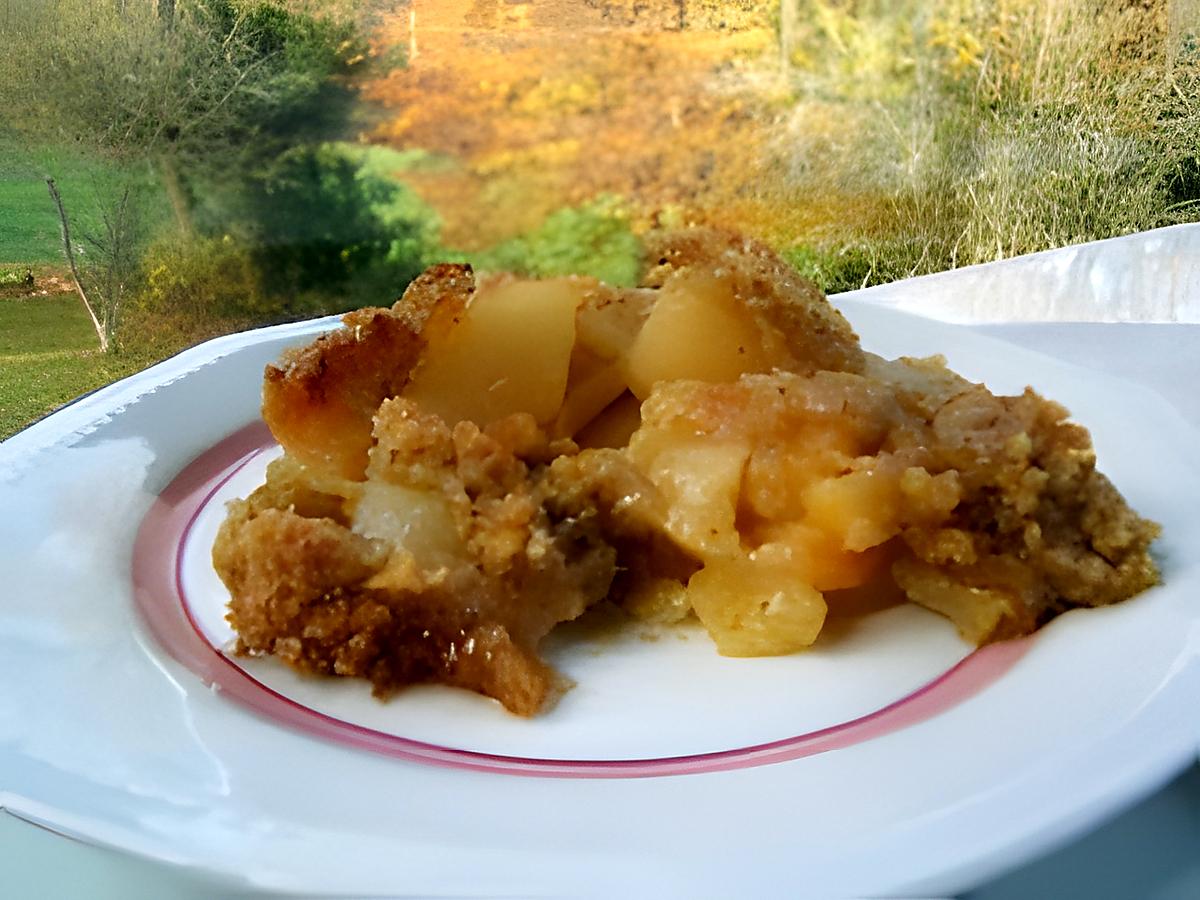 recette Crumble ,pommes , poires et réglisse