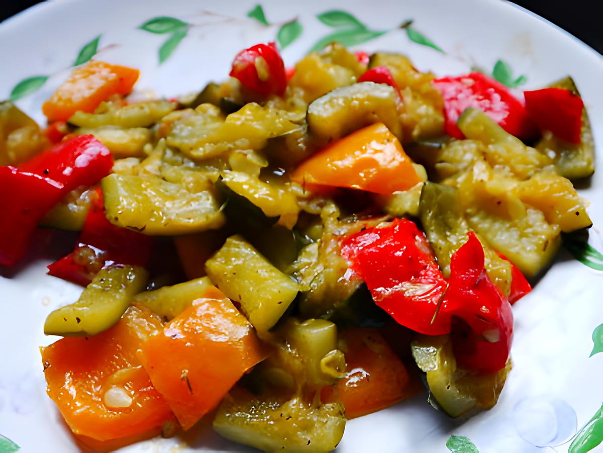 recette Poelé de courgettes poivrons