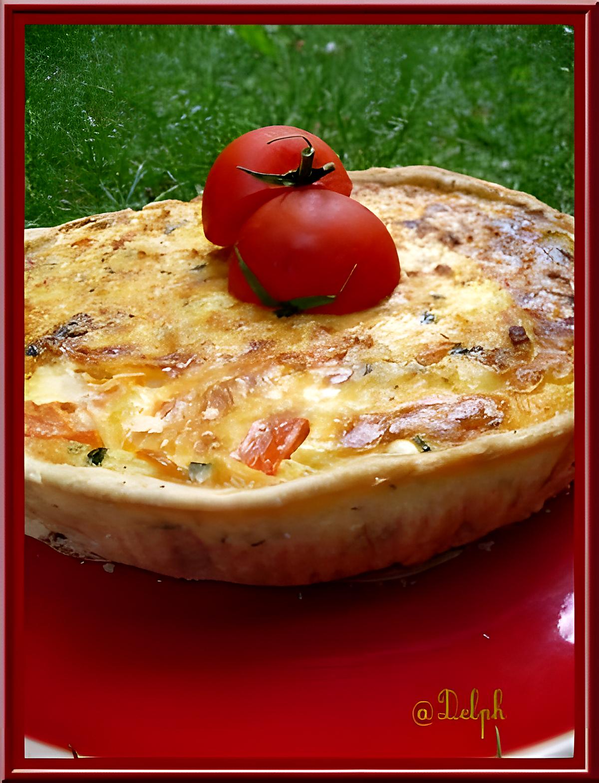 recette Tarte courgettes, bacon et tomates