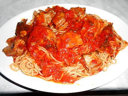 recette SAUCE A L'AGNEAU ET SPAGHETTI