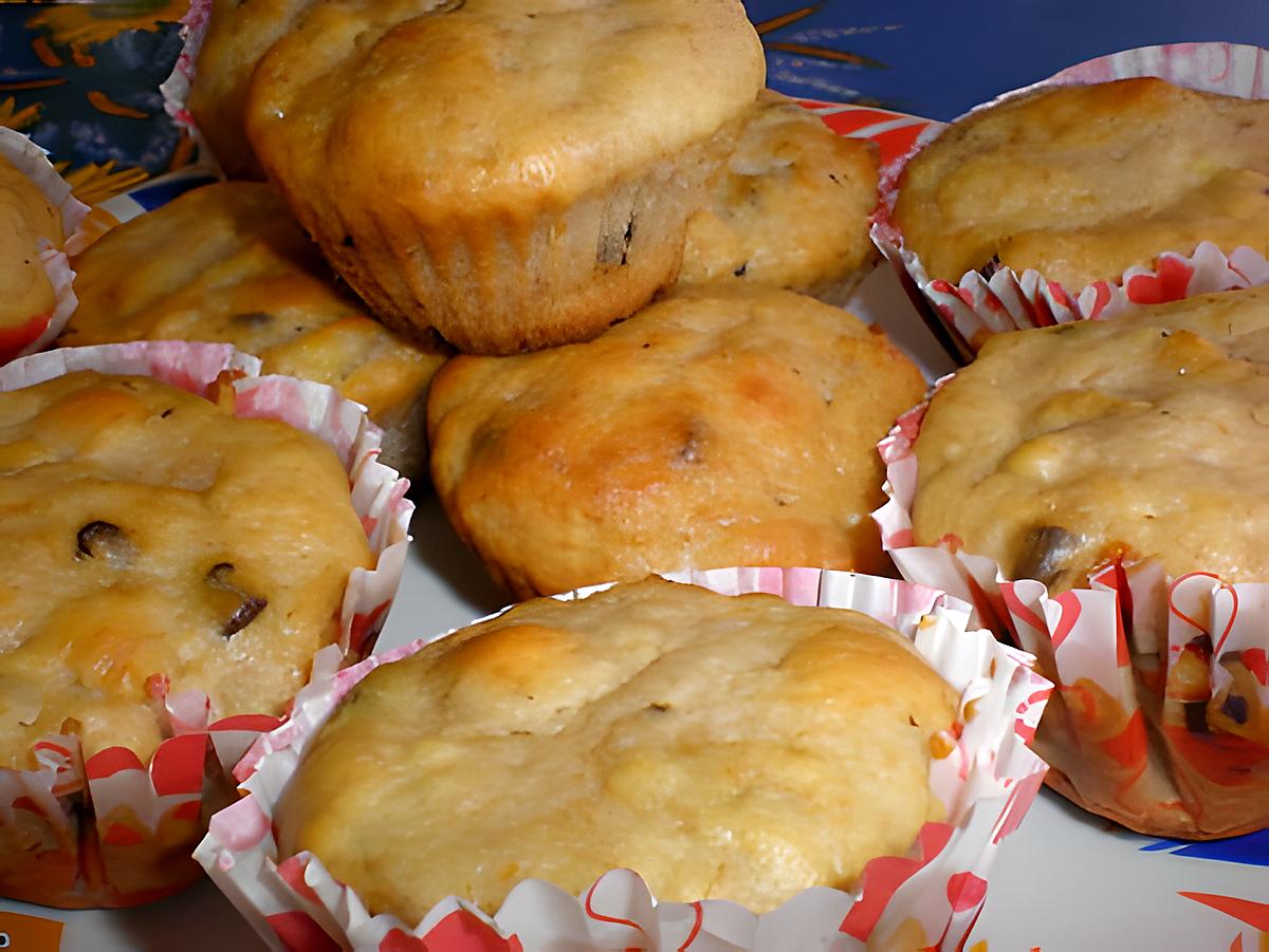 recette MADELEINES NOIX-BANANES-CHOCOLAT