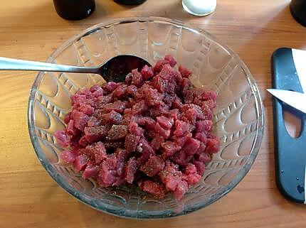 recette Tartare de bœuf "couteau" à l'italienne